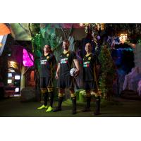 New Mexico United model the Meow Wolf jerseys