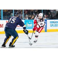 Grand Rapids Griffins left wing Chris Terry (right) vs. the Milwaukee Admirals