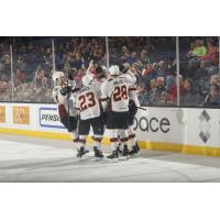 Cleveland Monsters celebrate at Chicago