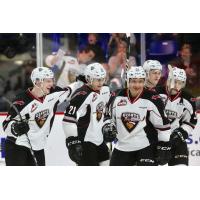 Vancouver Giants all smiles following a goal against the Kelowna Rockets