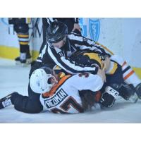 Lehigh Valley Phantoms defenseman Mark Friedman in a tussle