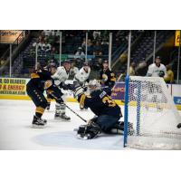 Norfolk Admirals goaltender Ty Reichenbach turns aside a Florida Everblades' shot