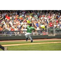 Donald Lutz heads for home while with the Dayton Dragons