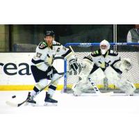 Wheeling Nailers goaltender Matt O'Connor and forward Zac Lynch