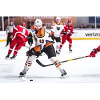 Lehigh Valley Phantoms defenseman T.J. Brennan vs. the Charlotte Checkers