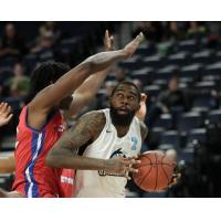 Halifax Hurricanes guard Terry Thomas looks for an opening vs. the Cape Breton Highlanders