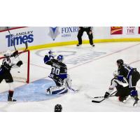 Vancouver Giants centre Tristen Nielsen scores the OT game-winner against the Victoria Royals