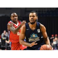 Halifax Hurricanes guard Tyler Thornton against the Cape Breton Highlanders