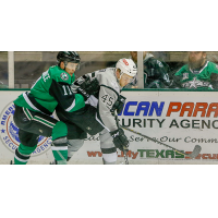 Texas Stars center Joel L'Esperance (left) vs. the San Antonio Rampage