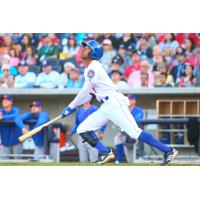 Amarillo Sod Poodles outfielder Buddy Reed watches a fly ball