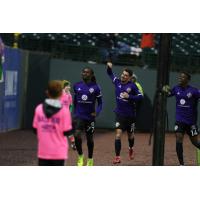 Louisville City FC celebrates a win