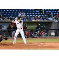 Pensacola Blue Wahoos third baseman Brian Schales at the plate