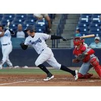 Pablo Olivares of the Tampa Tarpons bolts out of the box