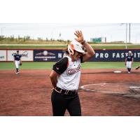 Amanda Chidester of the Chicago Bandits circles the bases after hitting a home run