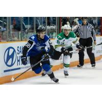 Saint John Sea Dogs defenceman Charlie DesRoches vs. the Val-d'Or Foreurs