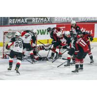 Prince George Cougars defense vs. the Vancouver Giants