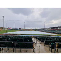 The tarp over Roger Dean Chevrolet Stadium, home of the Palm Beach Cardinals