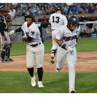 Oswald Peraza and Diego Castillo of the Somerset Patriots