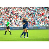 San Diego Wave FC celebrates a goal against the Kansas City Current