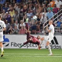 Chattanooga Red Wolves with a bicycle kick