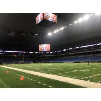 A look inside the Alamodome during championship game preparations