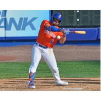 Carlos Cortes at bat for the Syracuse Mets