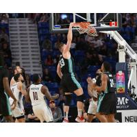 Winnipeg Sea Bears forward Chad Posthumus dunks against the Vancouver Bandits