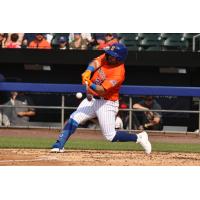 Syracuse Mets' DJ Stewart at bat