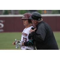 Wisconsin Rapids Rafters ourfielder Anthony Galason listens to a coach