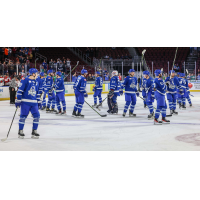 Wichita Thunder exchange congratulations after a win