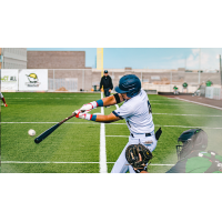 Northern Colorado Owlz outfielder Euro Diaz takes a swing