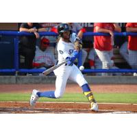 Biloxi Shuckers' Jackson Chourio at bat