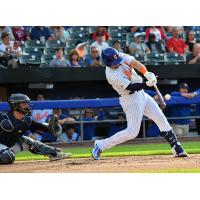 Syracuse Mets' Luke Voit at bat