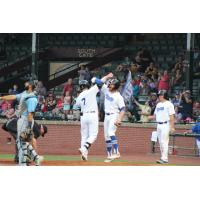 Evansville Otters' Dakota Phillips ceelebrates win