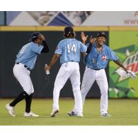 Hickory Crawdads exchange congratulations