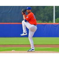 Syracuse Mets' Tylor Megill on the mound