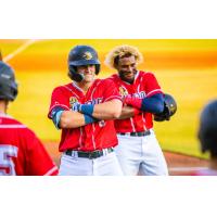 Charleston RiverDogs' Cooper Kinney and Tre' Morgan on game night