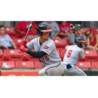 Blayberg Diaz at bat for the Carolina Mudcats