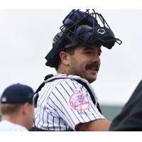 Catcher Austin Wells with the Somerset Patriots