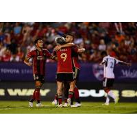 Atlanta United's Saba Lobjanidze congratulated by teammates