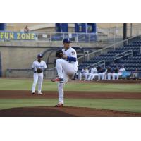 Biloxi Shuckers' Tobias Myers on the mound