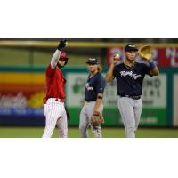 Raylin Heredia of the Clearwater Threshers against the Lakeland Flying Tigers