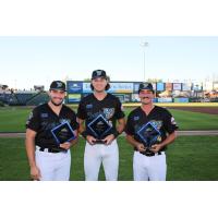 Nick Raquet (left), Drew Mendoza, J.T. Hintzen of the York Revolution