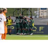 Lexington SC celebrates a goal