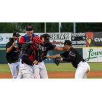 Hickory Crawdads celebrate