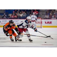 Lehigh Valley Phantoms' Jacob Gaucher versus Hartford Wolf Pack's Brett Berard