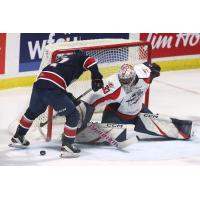 Saginaw Spirit try to score against the Windsor Spitfires