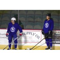 Wenatchee Wild forward Matt Savoie (left)