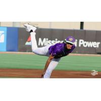 Biloxi Shuckers pitcher Jacob Misiorowski in his King Cakes uniform