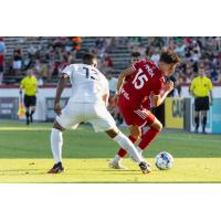 Northern Colorado Hailstorm's Lucky Onyebuchi Opara versus Richmond Kickers' Toni Pineda